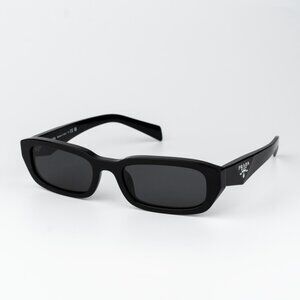 Prada Men Sunglasses Black Grey Rectangle PRB06S 16K08Z NEW AUTHENTIC